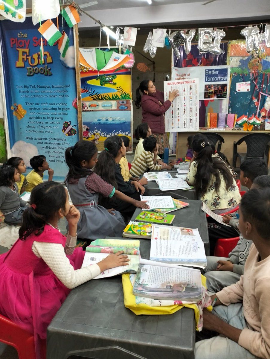 Children learning at a Better Tomorrow learning centre